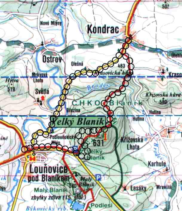  Mapa trasy na Blank 14 km