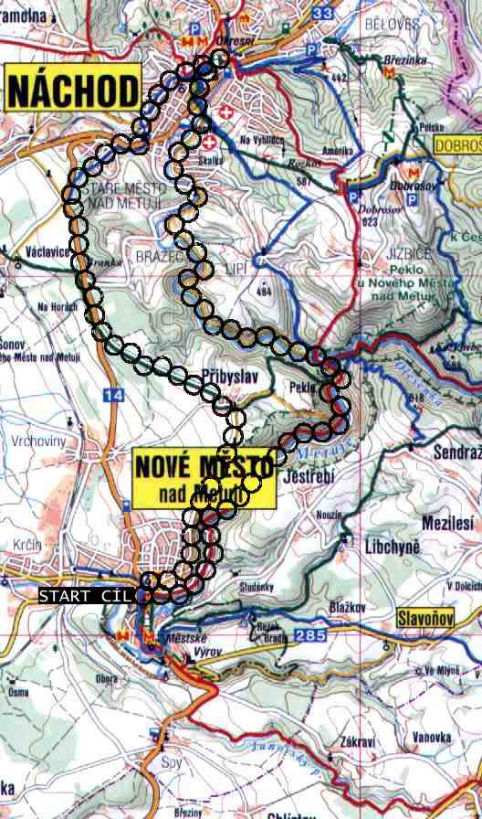 Nov Msto n M, Nchod, po Metuji pes Peklo trasa 28 km