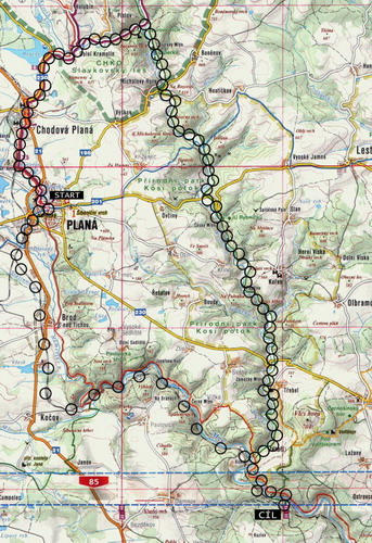  Plan u Marinskch Lzn, Kos potok 46 km