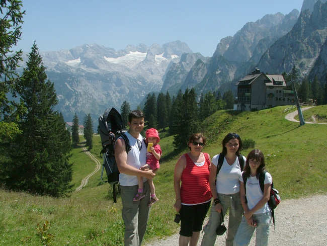 Pohled na Dachstein a Gosausk heben