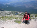 Pohled na Skalnat pleso z Lomnickho sedla 2190 m n. m.