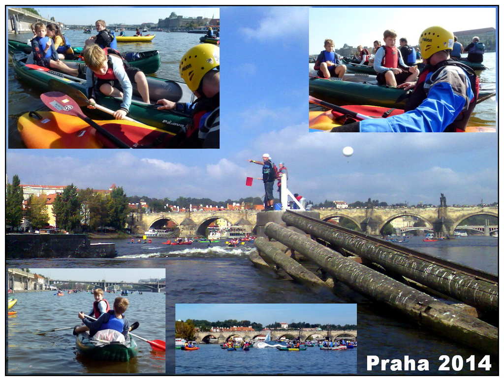 Skautsk oddl Veverky - Prahou pes ti jezy v jnu 2014. V cli zvodu se Filip udlal. Pdlo vypadlo z ruky a vzdalovalo se a vzdalovalo..... Filip ze skautskho oddlu Veverky, duchaptomn skoil do studen Vltavy a pdlo zachrnil. 