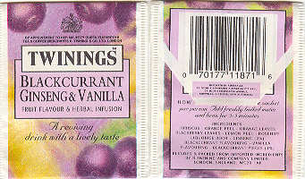 TWININGS Blackcurrant Ginseng&Vanilla