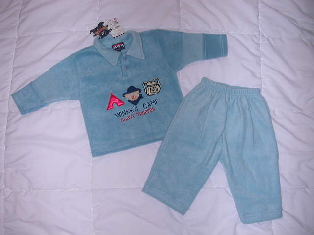 (SK 3363) NOV tepl fleece souprava kalhoty + mika sv. modr z La Halle, vel.74-80, 300 K