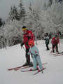 Lucka s instruktorem Pepou (Lucy at ski school)