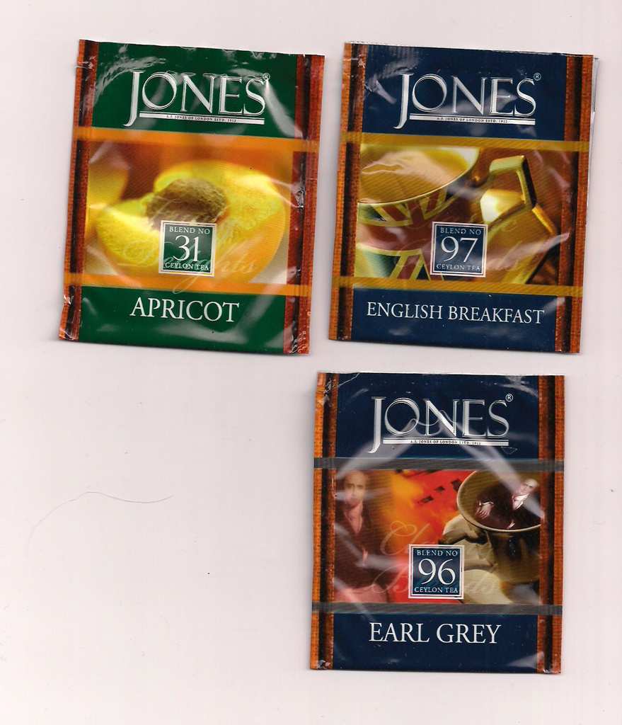 Jones - Apricot N1, Earl Grey N4, English Breakfast N2