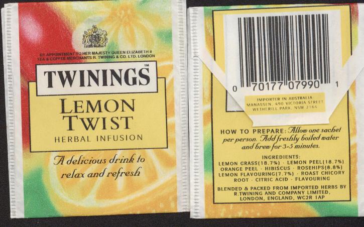 Twinings Of London-Lemon Twist /3 dky/