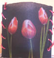Stinitko na cajovou svicku- Tulipany v cernem