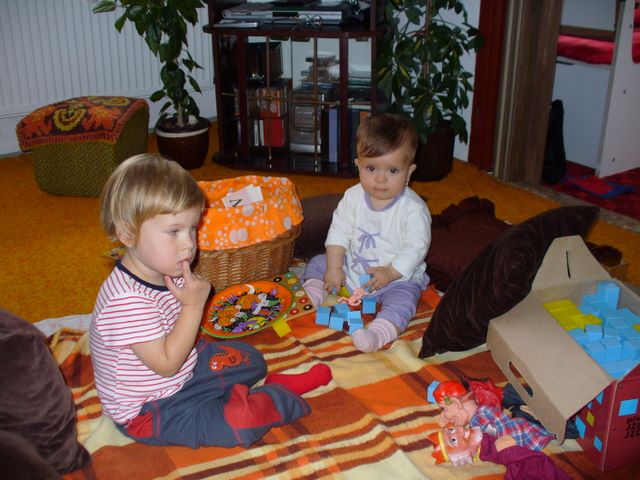 Playing with my cousin in Olomouc