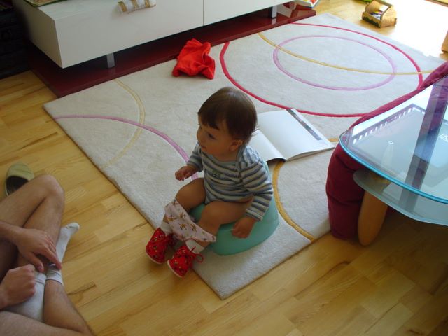 Trying a potty but without success.Carpet is better.