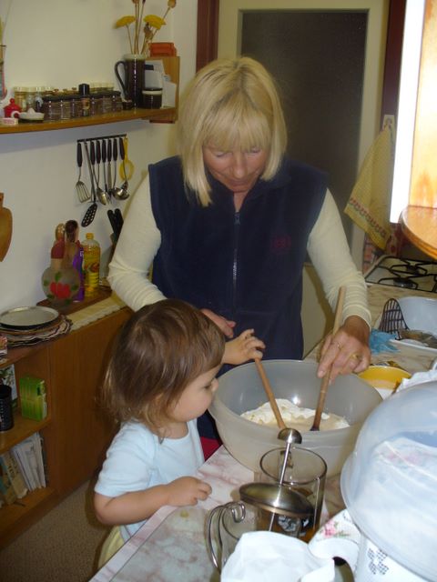 Making cake with grannie