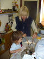 Making cake with grannie