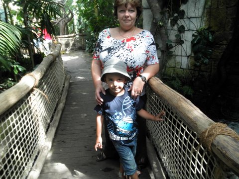 S babikou v ZOO Len v Yukatnu