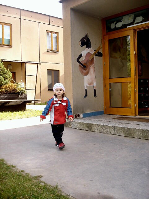 Maruska in front of kindergarden