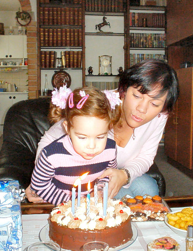 blowing the candles