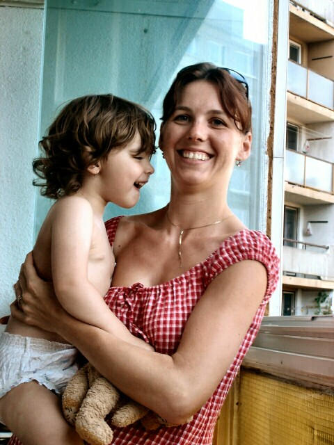 with Lenka on balcony